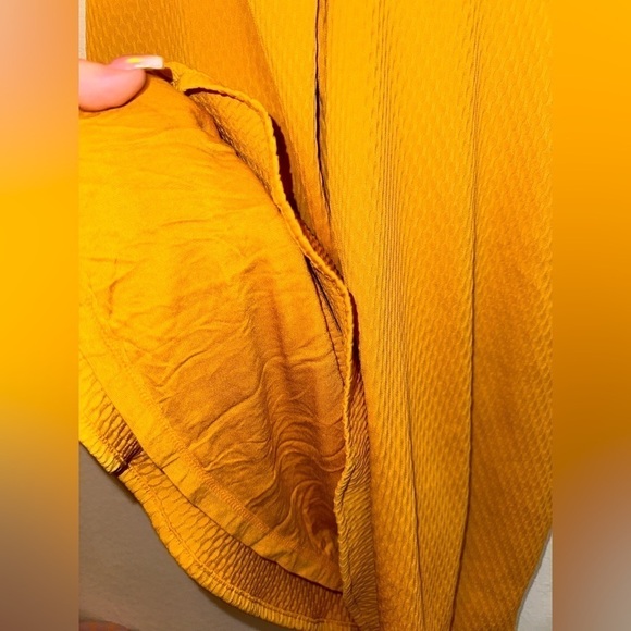 NWT free people women’s mustard yellow boho open back mini dress M fall crochet - Picture 6 of 11